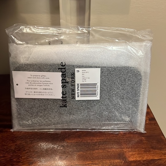 65. Kate Spade Glitter Medium L-Zip Wristlet in Black - Picture 5 of 8